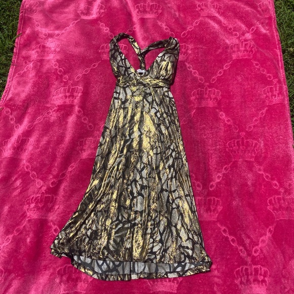 Touch 9 Flowy Gold Dress - Picture 1 of 6